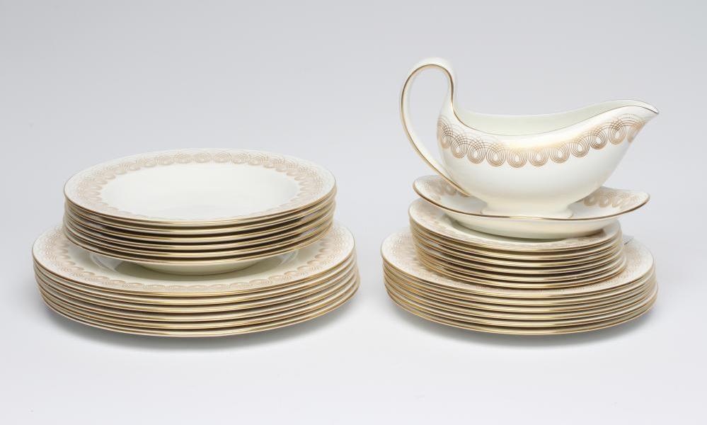 OF ROYAL INTEREST - a Wedgwood china dinner service designed by Eric Ravilious for the Queen's Image