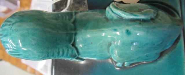 A BURMANTOFT'S FAIENCE TURQUOISE GLAZED AESTHETIC STYLE MANTEL CLOCK Image