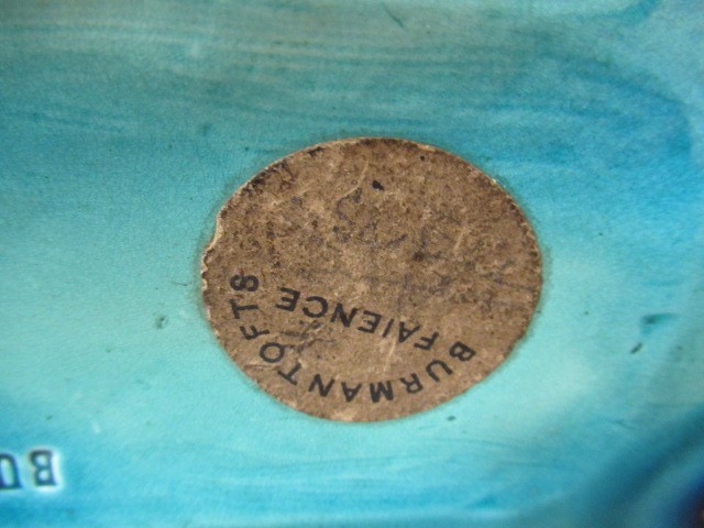 A BURMANTOFT'S FAIENCE TURQUOISE GLAZED AESTHETIC STYLE MANTEL CLOCK Image