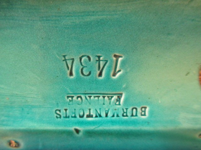 A BURMANTOFT'S FAIENCE TURQUOISE GLAZED AESTHETIC STYLE MANTEL CLOCK Image