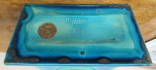 A BURMANTOFT'S FAIENCE TURQUOISE GLAZED AESTHETIC STYLE MANTEL CLOCK Image