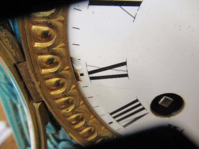 A BURMANTOFT'S FAIENCE TURQUOISE GLAZED AESTHETIC STYLE MANTEL CLOCK Image