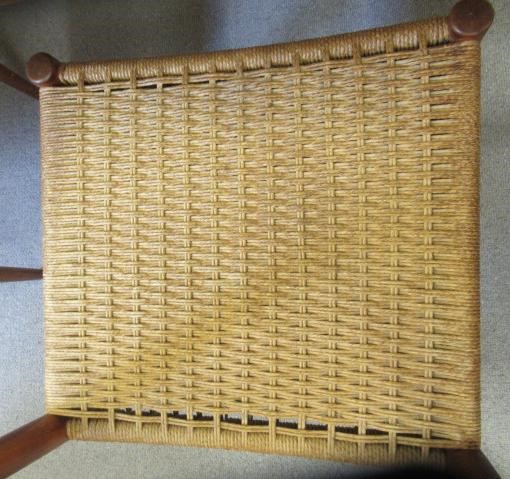 A BRAMIN TEAK DINING TABLE AND CHAIRS Image