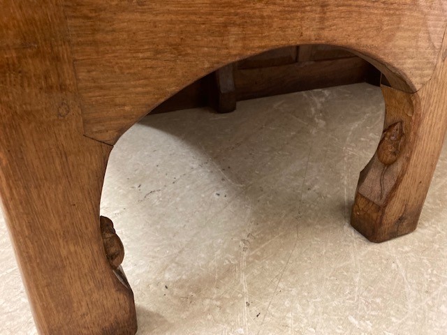 A ROBERT THOMPSON ADZED OAK PEDESTAL DESK Image