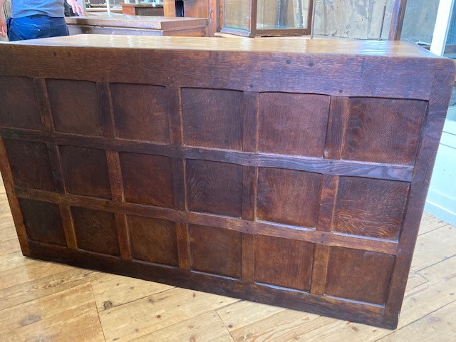 A ROBERT THOMPSON ADZED OAK PEDESTAL DESK Image