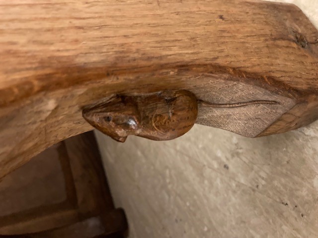 A ROBERT THOMPSON ADZED OAK PEDESTAL DESK Image