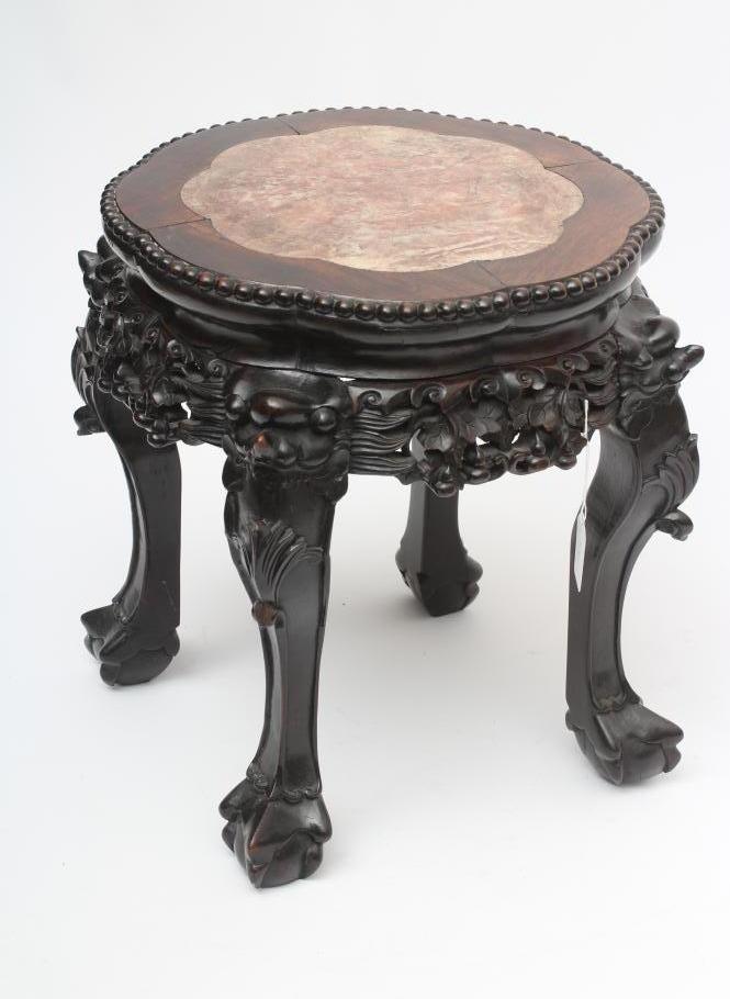 A CHINESE PADOUK WOOD JARDINIERE STAND Image