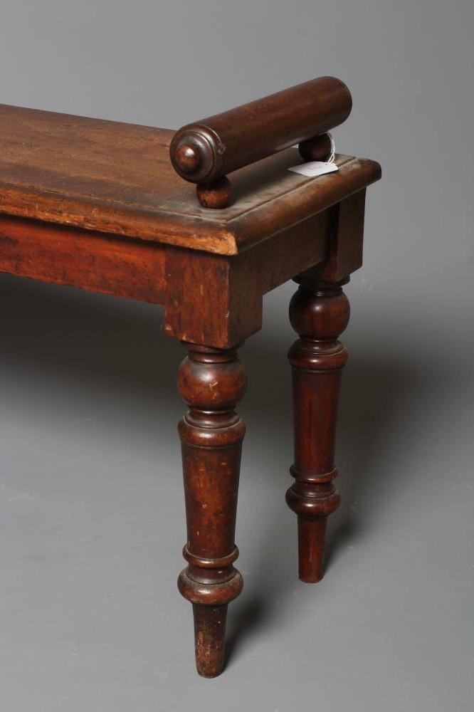 AN EARLY VICTORIAN MAHOGANY HALL BENCH Image