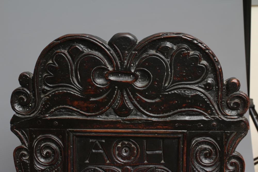 A JOINED OAK ARMCHAIR Image