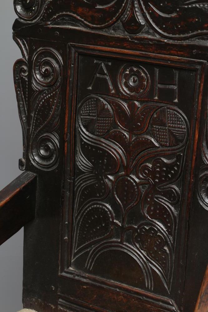 A JOINED OAK ARMCHAIR Image