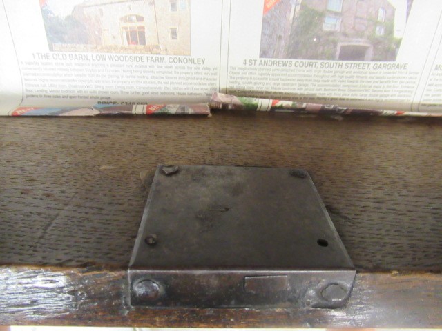 A WALNUT AND FEATHER BANDED BUREAU Image