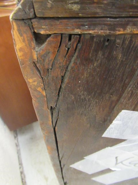 A WALNUT AND FEATHER BANDED BUREAU Image