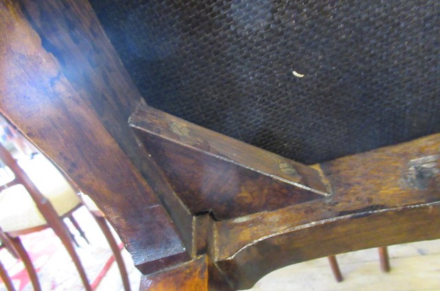 A PAIR OF GEORGIAN DESIGN MAHOGANY SHIELD BACK ELBOW CHAIRS Image