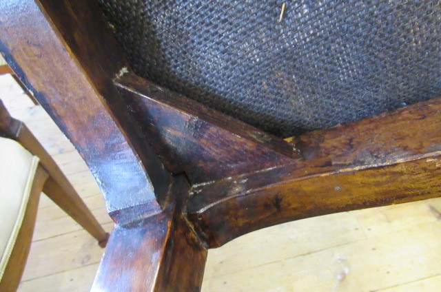 A PAIR OF GEORGIAN DESIGN MAHOGANY SHIELD BACK ELBOW CHAIRS Image