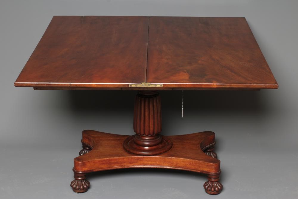 A LARGE EARLY VICTORIAN MAHOGANY FOLDING TEA TABLE Image