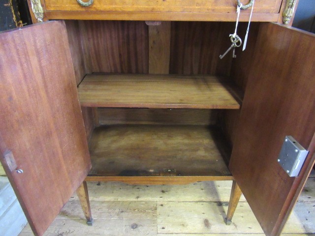 A VICTORIAN BURR WALNUT COLLECTORS CABINET of oblong form with satinwood banding and gilt metal Image