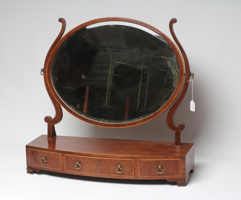 A LARGE MAHOGANY TOILET MIRROR Image