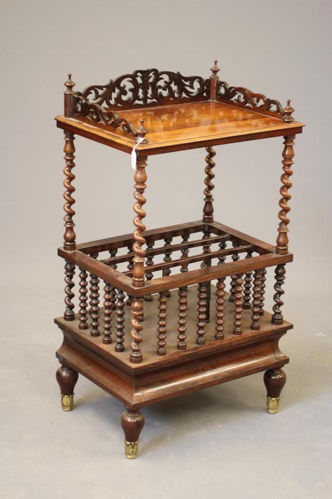 A VICTORIAN ROSEWOOD CANTERBURY WHATNOT Image