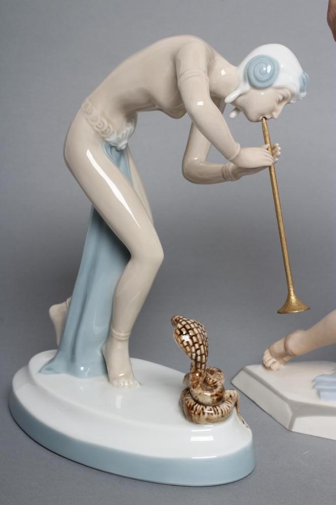 TWO ROYAL DUX PORCELAIN EGYPTIANESQUE FIGURES Image
