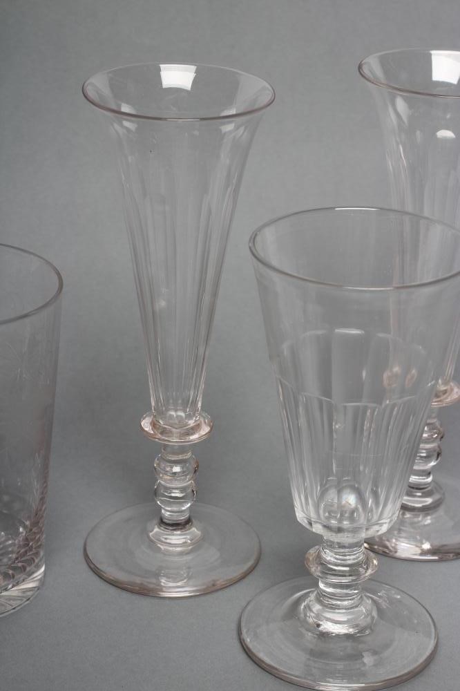 A SET OF FOUR EDWARDIAN GLASS TUMBLERS etched with fruiting vine Image