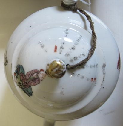 A CHINESE PORCELAIN TEAPOT AND COVER of rounded cylindrical form Image