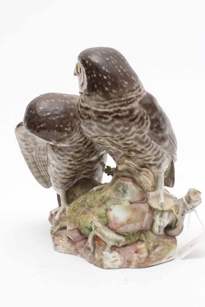 TWO MEISSEN PORCELAIN OWLS Image