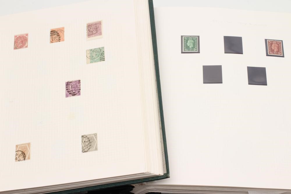 TWO ALBUMS CONTAINING REMAINDERED COLLECTION OF GB STAMPS from 1850's - 1950's.  Missing the top Image