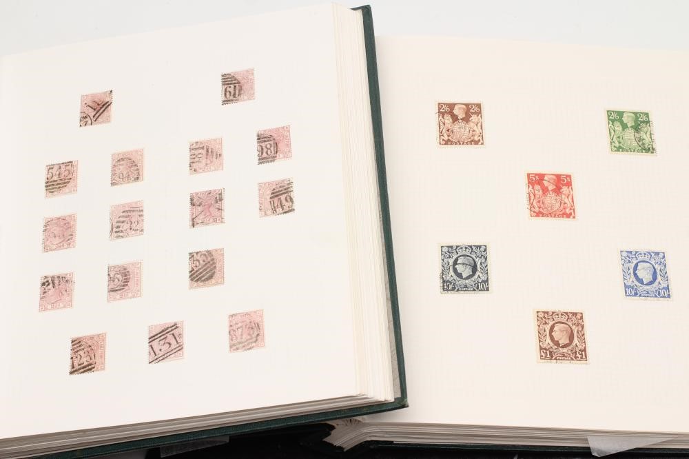 TWO ALBUMS CONTAINING REMAINDERED COLLECTION OF GB STAMPS from 1850's - 1950's.  Missing the top Image