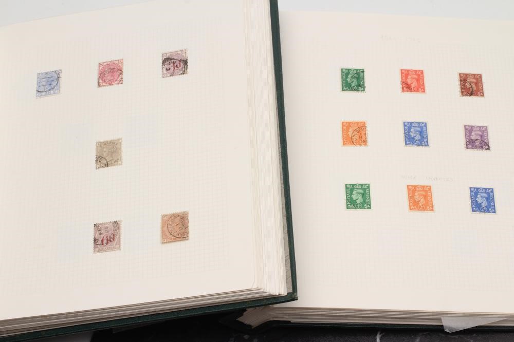 TWO ALBUMS CONTAINING REMAINDERED COLLECTION OF GB STAMPS from 1850's - 1950's.  Missing the top Image