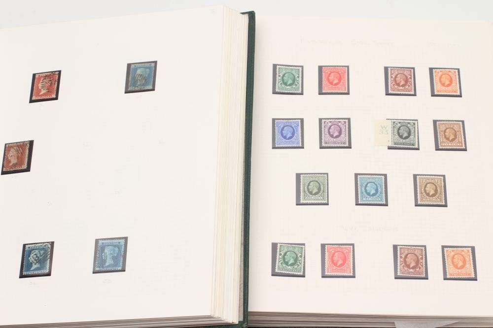 TWO ALBUMS CONTAINING REMAINDERED COLLECTION OF GB STAMPS from 1850's - 1950's.  Missing the top Image