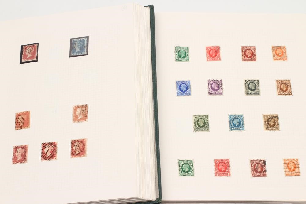 TWO ALBUMS CONTAINING REMAINDERED COLLECTION OF GB STAMPS from 1850's - 1950's.  Missing the top Image