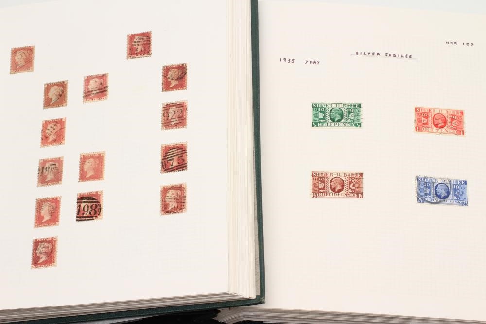 TWO ALBUMS CONTAINING REMAINDERED COLLECTION OF GB STAMPS from 1850's - 1950's.  Missing the top Image