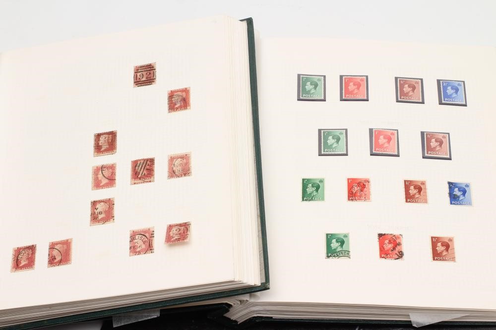 TWO ALBUMS CONTAINING REMAINDERED COLLECTION OF GB STAMPS from 1850's - 1950's.  Missing the top Image