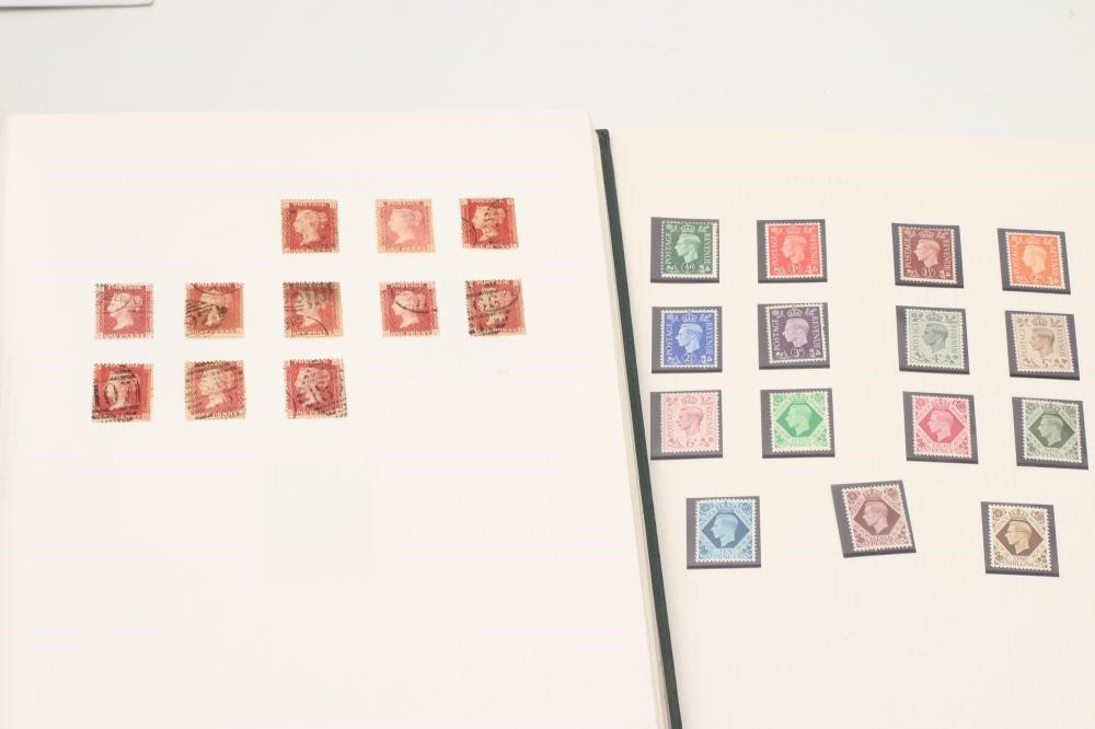 TWO ALBUMS CONTAINING REMAINDERED COLLECTION OF GB STAMPS from 1850's - 1950's.  Missing the top Image