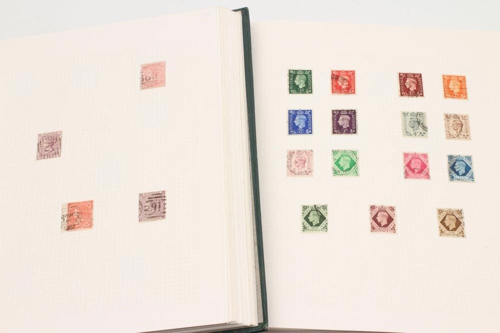 TWO ALBUMS CONTAINING REMAINDERED COLLECTION OF GB STAMPS from 1850's - 1950's.  Missing the top Image