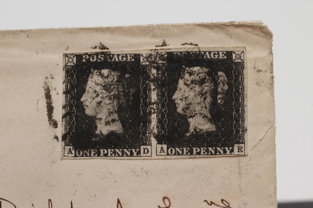 A COLLECTION OF QUEEN VICTORIA POSTAL HISTORY including two Penny Blacks (Est. plus 21% premium inc. Image