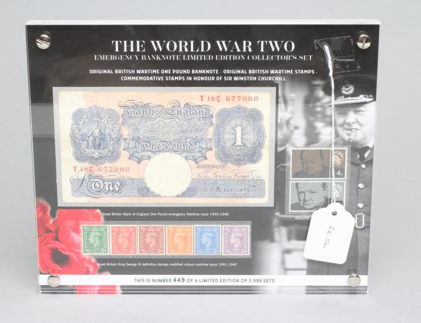 A WORLD WAR II BANK OF ENGLAND EMERGENCY WARTIME ISSUE £5 NOTE Image