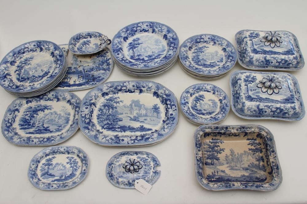 A MATCHED AND COMPOSITE DAVENPORT EARTHENWARE PART DINNER SERVICE Image