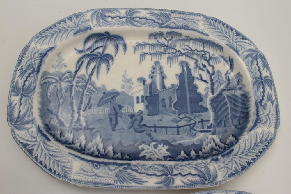 TWO GRADUATED DAVENPORT EARTHENWARE MEAT PLATES Image