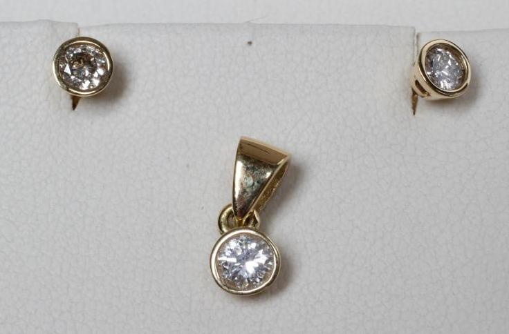 A PAIR OF DIAMOND SOLITAIRE STUD EARRINGS Image