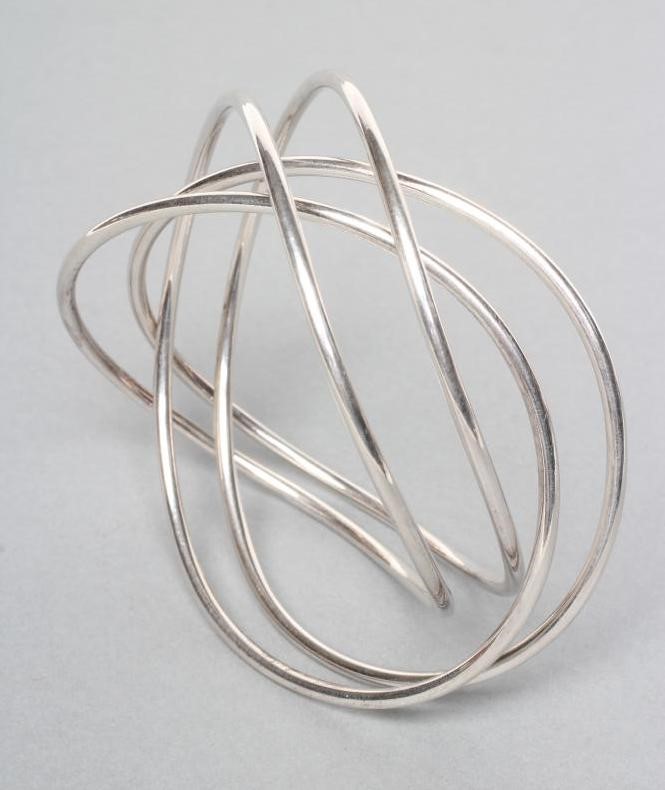 A GEORG JENSEN SILVER DOUBLE "ALLIANCE" BANGLE Image