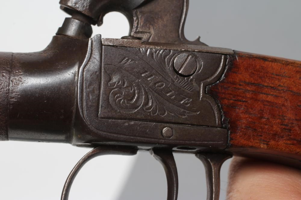 A PERCUSSION POCKET PISTOL BY W. HOLE OF BRISTOL Image