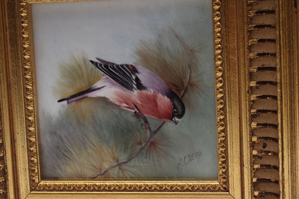 A PAIR OF SQUARE PORCELAIN PLAQUES Image