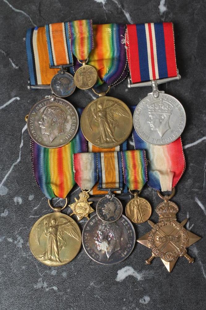 TWO GROUPS OF FIRST & SECOND WORLD WAR MEDALS AWARDED TO TWO FAMILY MEMBERS Image
