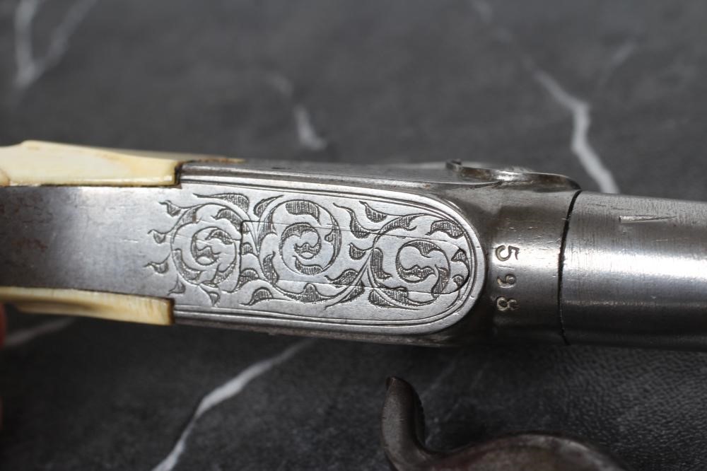 A PAIR OF BELGIAN PERCUSSION POCKET PISTOLS Image