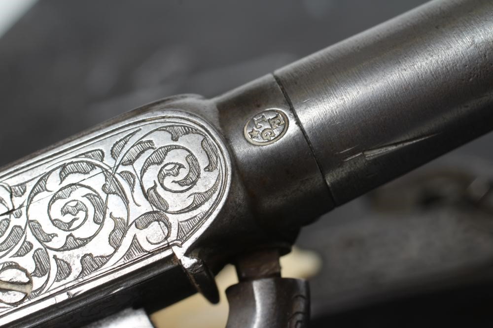 A PAIR OF BELGIAN PERCUSSION POCKET PISTOLS Image