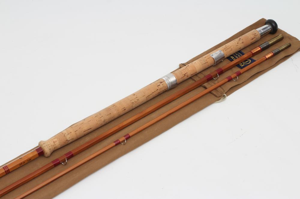 A J S SHARPE THE "ABERDEEN" "SCOTTIE" IMPREGNATED SPLIT CANE SALMON ROD Image