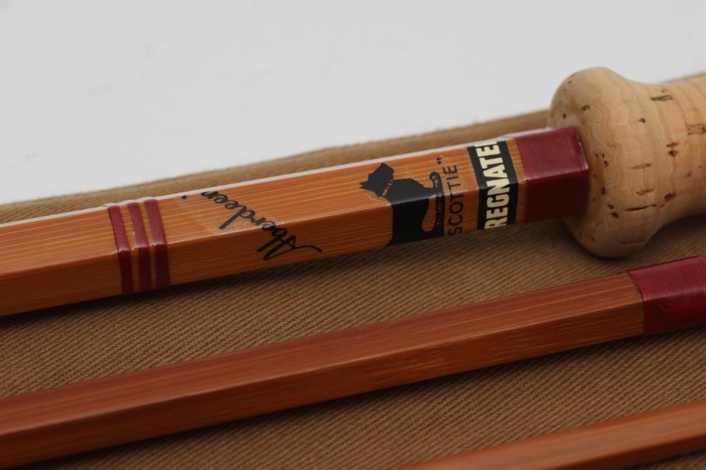 A J S SHARPE THE "ABERDEEN" "SCOTTIE" IMPREGNATED SPLIT CANE SALMON ROD Image