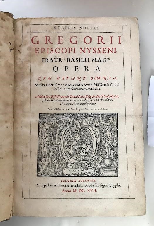 S. PATRIS NOSTRI GREGORII EPISCOPI NYSSENI Fratris Basilii Magni Opera Image