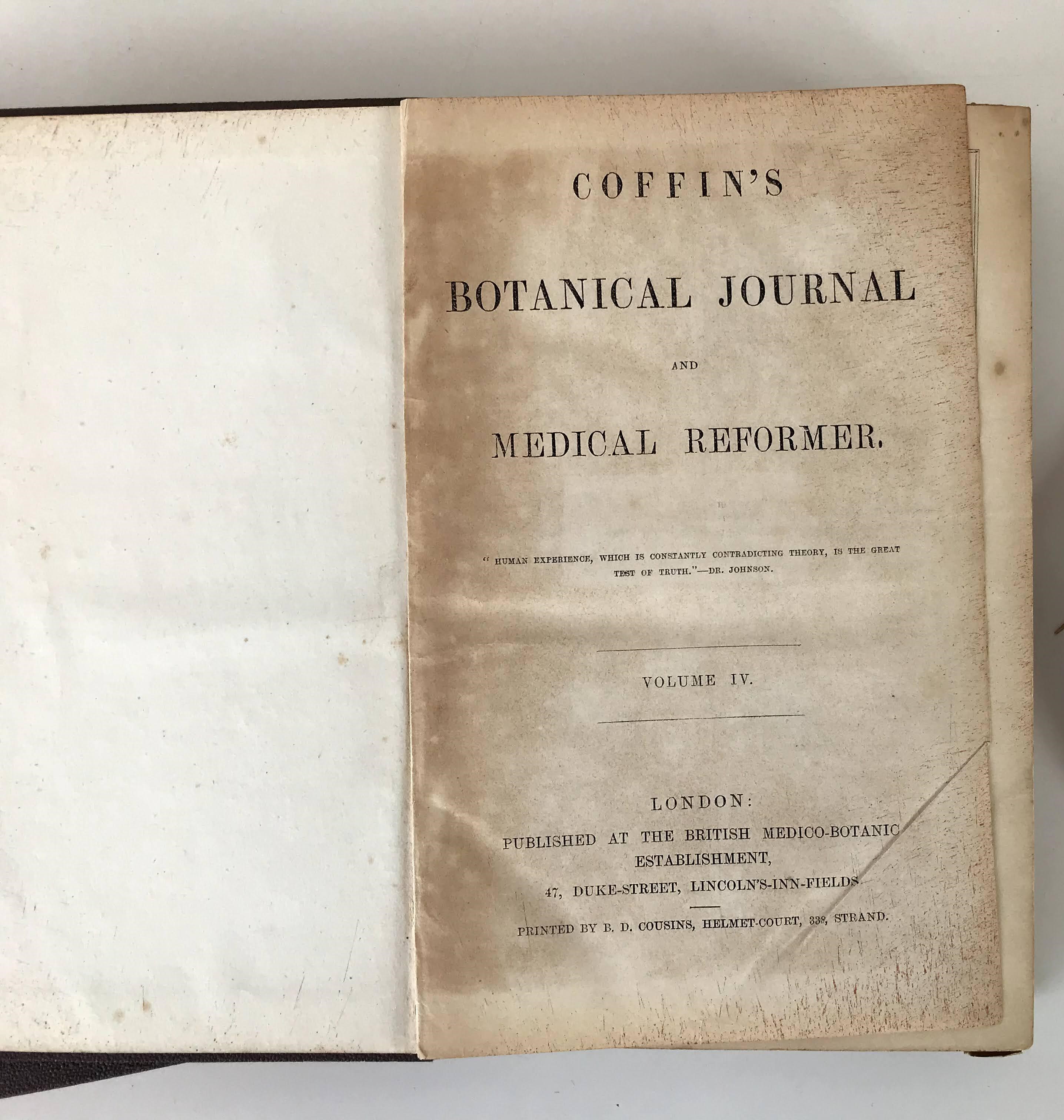 COFFINS BOTANICAL JOURNAL Image